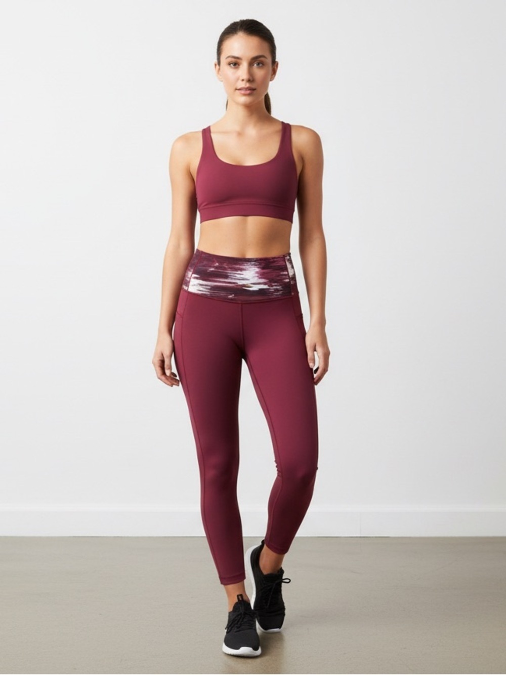 Lululemon Burgundy Patterned Leggings